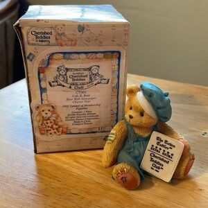 1995 Vintage Cherished Teddies Charter Member Symbol of Membership. Cub E. Bear